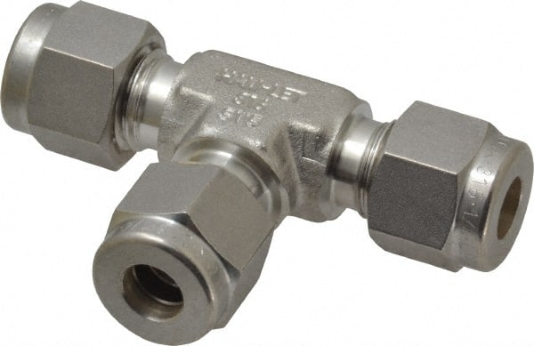 Ham-Let - 1/4" OD, Grade 316Stainless Steel Union Tee - Comp x Comp x Comp Ends - Exact Tooling