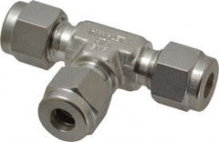 Ham-Let - 1/4" OD, Grade 316Stainless Steel Union Tee - Comp x Comp x Comp Ends - Exact Tooling