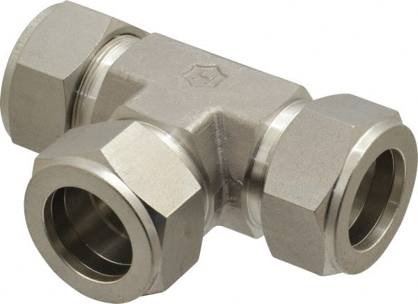 Ham-Let - 1" OD, Grade 316Stainless Steel Union Tee - Comp x Comp x Comp Ends - Exact Tooling