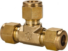 Ham-Let - 3/8" OD, Brass Union Tee - Comp x Comp x Comp Ends - Exact Tooling