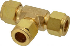 Ham-Let - 1/2" OD, Brass Union Tee - Comp x Comp x Comp Ends - Exact Tooling