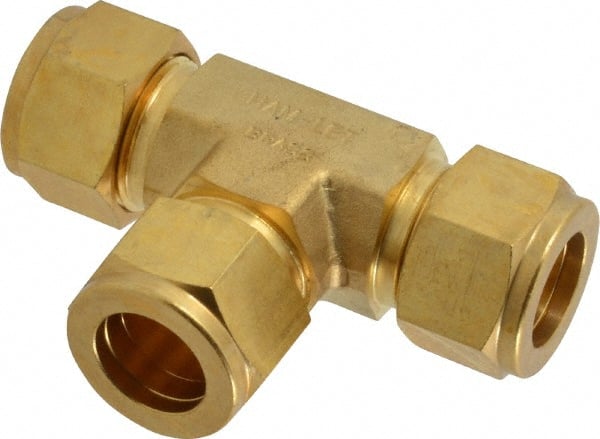 Ham-Let - 5/8" OD, Brass Union Tee - Comp x Comp x Comp Ends - Exact Tooling