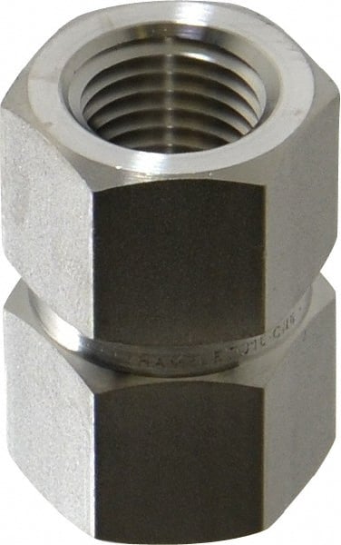 Ham-Let - 1/4" Grade 316 Stainless Steel Pipe Hex Coupling - FNPT x FNPT End Connections, 6,200 psi - Exact Tooling