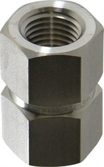 Ham-Let - 1/4" Grade 316 Stainless Steel Pipe Hex Coupling - FNPT x FNPT End Connections, 6,200 psi - Exact Tooling