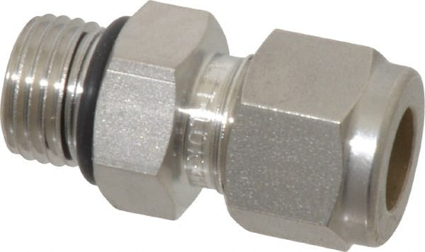 Ham-Let - 3/8" OD, Grade 316Stainless Steel Male Connector - Comp x Male SAE Ends - Exact Tooling