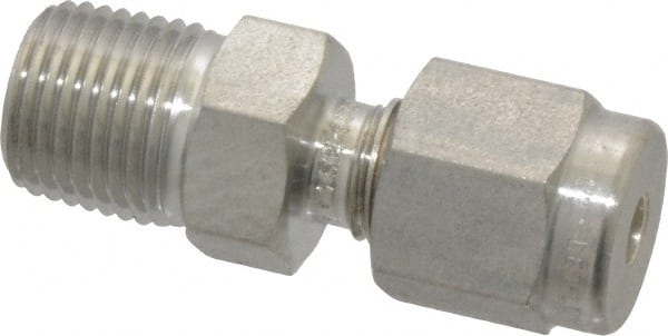 Ham-Let - 1/8" OD, Grade 316Stainless Steel Male Connector - Comp x MNPT Ends - Exact Tooling