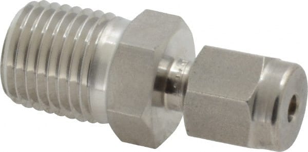 Ham-Let - 1/8" OD, Grade 316Stainless Steel Male Connector - Comp x MNPT Ends - Exact Tooling