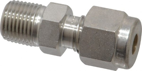 Ham-Let - 3/16" OD, Grade 316Stainless Steel Male Connector - Comp x MNPT Ends - Exact Tooling