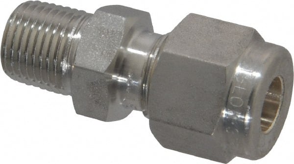 Ham-Let - 1/4" OD, Grade 316Stainless Steel Male Connector - Comp x MNPT Ends - Exact Tooling