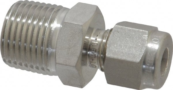 Ham-Let - 1/4" OD, Grade 316Stainless Steel Male Connector - Comp x MNPT Ends - Exact Tooling