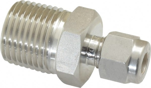 Ham-Let - 1/4" OD, Grade 316Stainless Steel Male Connector - Comp x MNPT Ends - Exact Tooling