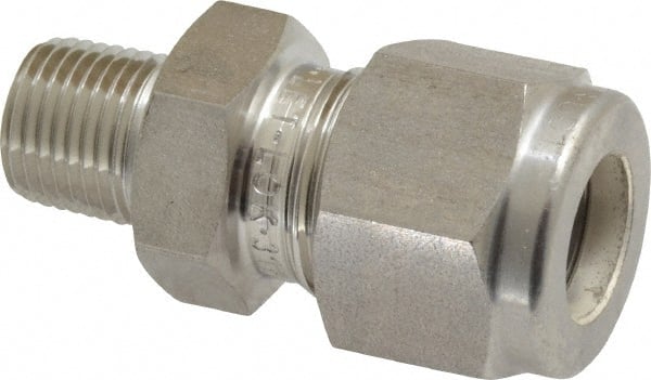 Ham-Let - 3/8" OD, Grade 316Stainless Steel Male Connector - Comp x MNPT Ends - Exact Tooling