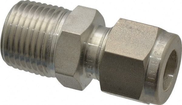 Ham-Let - 3/8" OD, Grade 316Stainless Steel Male Connector - Comp x MNPT Ends - Exact Tooling