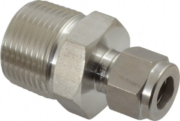 Ham-Let - 3/8" OD, Grade 316Stainless Steel Male Connector - Comp x MNPT Ends - Exact Tooling