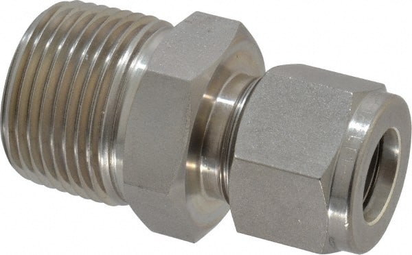 Ham-Let - 1/2" OD, Grade 316Stainless Steel Male Connector - Comp x MNPT Ends - Exact Tooling
