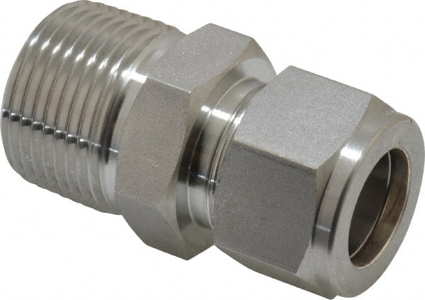Ham-Let - 5/8" OD, Grade 316Stainless Steel Male Connector - Comp x MNPT Ends - Exact Tooling