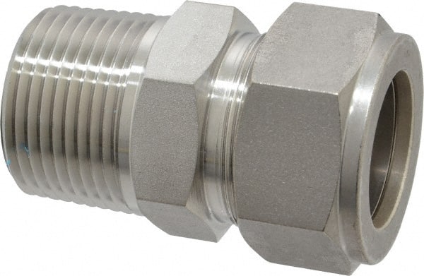 Ham-Let - 1" OD, Grade 316Stainless Steel Male Connector - Comp x MNPT Ends - Exact Tooling