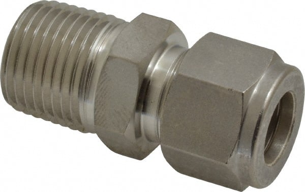 Ham-Let - 1/2" OD, Grade 316Stainless Steel Male Connector - Comp x MNPT Ends - Exact Tooling