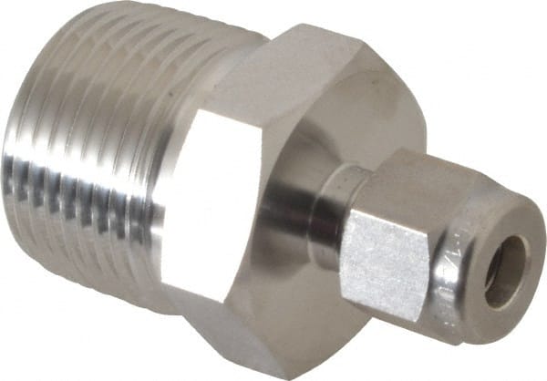 Ham-Let - 1/4" OD, Grade 316Stainless Steel Male Connector - Comp x MNPT Ends - Exact Tooling