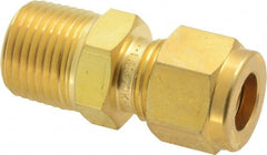 Ham-Let - 3/8" OD, Brass Male Connector - Comp x MNPT Ends - Exact Tooling
