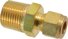 Ham-Let - 3/8" OD, Brass Male Connector - Comp x MNPT Ends - Exact Tooling