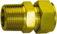 Ham-Let - 3/8" OD, Brass Male Connector - Comp x MNPT Ends - Exact Tooling