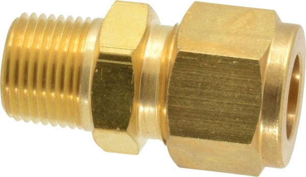 Ham-Let - 1/2" OD, Brass Male Connector - Comp x MNPT Ends - Exact Tooling