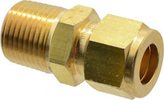 Ham-Let - 1/2" OD, Brass Male Connector - Comp x MNPT Ends - Exact Tooling