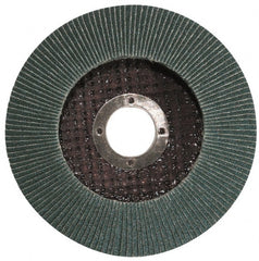 Garryson - 80 Grit, 4-1/2" Disc Diam, 7/8" Center Hole, Type 29 Zirconia Alumina Flap Disc - 13,300 Max RPM, Fiberglass Backing, Arbor Attaching System, Coated - Exact Tooling