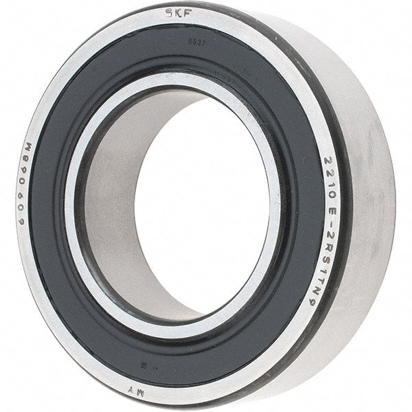 SKF - 50mm Bore Diam, 90mm OD, Double Seal Self Aligning Radial Ball Bearing - 23mm Wide, 2 Rows, Round Bore, 2,520 Lb Static Capacity, 7,600 Lb Dynamic Capacity - Exact Tooling
