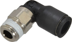 Legris - 1/4" Outside Diam, 1/8 BSPT, Nylon Push-to-Connect Tube Male Elbow - 290 Max psi, Tube to Male BSPT Connection, Buna Nitrile O-Ring - Exact Tooling