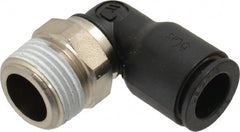 Legris - 3/8" Outside Diam, 3/8 BSPT, Nylon Push-to-Connect Tube Male Elbow - 290 Max psi, Tube to Male BSPT Connection, Buna Nitrile O-Ring - Exact Tooling