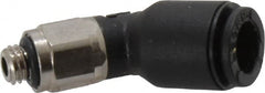 Legris - 6mm OD, M5x0.8 BSPP, Nylon/Nickel Plated Brass Push-to-Connect Male Elbow 45° - 290 Max psi - Exact Tooling