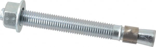 Red Head - 3/4 Inch Diameter, 3/4-10 Inch Thread, 7 Inch Overall Length, Grade 3, Wedge Expansion Concrete Anchor - Steel, Zinc Plated, 5-1/8 Inch Thread Length, Tie Wire Head, 3/4 Inch Drill - Exact Tooling