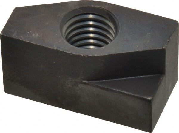 Gibraltar - 1/2-13 Blind Tapped Quarter Turn T Slot Nut - 11/16" Slot Width, 11/16 x 0.427" Base Width x Height, 1-3/8 x 3/4" OAL x Height - Exact Tooling