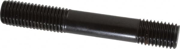 Gibraltar - 3/4-10 5" OAL Unequal Double Threaded Stud - Carbon Steel, Black Oxide Finish, 1-3/4" Long Thread Length, 7/8" Short Thread Length - Exact Tooling