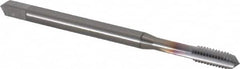OSG - #8-32 UNC 2B 4 Flute TiCN Finish Solid Carbide Straight Flute Machine Tap - Modified Bottoming, Right Hand Thread, 63mm OAL, 3/4" Thread Length, Oversize - Exact Tooling