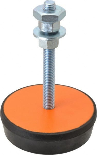 Mason Ind. - 5/8-11 Bolt Thread, 5" Wide Standard Deflection Stud Mount Leveling Pad & Mount - 3,000 Max Lb Capacity, 5" Base Diam - Exact Tooling