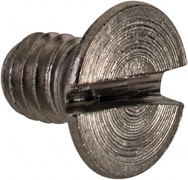 Value Collection - M4x0.70 Metric Coarse, 6mm OAL Slotted Drive Machine Screw - Flat Head, Grade 18-8 & A2 Stainless Steel, Uncoated, Without Washer - Exact Tooling