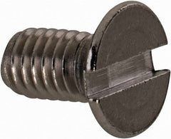 Value Collection - M4x0.70 Metric Coarse, 8mm OAL Slotted Drive Machine Screw - Flat Head, Grade 18-8 & A2 Stainless Steel, Uncoated, Without Washer - Exact Tooling