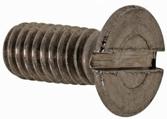 Value Collection - M4x0.70 Metric Coarse, 10mm OAL Slotted Drive Machine Screw - Flat Head, Grade 18-8 & A2 Stainless Steel, Uncoated, Without Washer - Exact Tooling