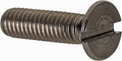 Value Collection - M4x0.70 Metric Coarse, 16mm OAL Slotted Drive Machine Screw - Flat Head, Grade 18-8 & A2 Stainless Steel, Uncoated, Without Washer - Exact Tooling