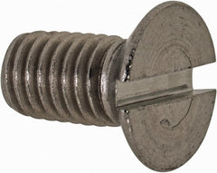 Value Collection - M5x0.80 Metric Coarse, 10mm OAL Slotted Drive Machine Screw - Flat Head, Grade 18-8 & A2 Stainless Steel, Uncoated, Without Washer - Exact Tooling