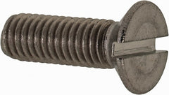 Value Collection - M5x0.80 Metric Coarse, 16mm OAL Slotted Drive Machine Screw - Flat Head, Grade 18-8 & A2 Stainless Steel, Uncoated, Without Washer - Exact Tooling