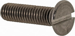 Value Collection - M5x0.80 Metric Coarse, 20mm OAL Slotted Drive Machine Screw - Flat Head, Grade 18-8 & A2 Stainless Steel, Uncoated, Without Washer - Exact Tooling