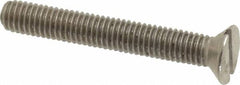 Value Collection - M5x0.80 Metric Coarse, 35mm OAL Slotted Drive Machine Screw - Flat Head, Grade 18-8 & A2 Stainless Steel, Uncoated, Without Washer - Exact Tooling