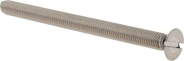 Value Collection - M5x0.80 Metric Coarse, 70mm OAL Slotted Drive Machine Screw - Flat Head, Grade 18-8 & A2 Stainless Steel, Uncoated, Without Washer - Exact Tooling