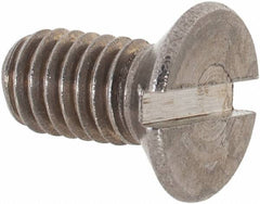 Value Collection - M6x1.00 Metric Coarse, 12mm OAL Slotted Drive Machine Screw - Flat Head, Grade 18-8 & A2 Stainless Steel, Uncoated, Without Washer - Exact Tooling