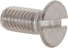 Value Collection - M6x1.00 Metric Coarse, 14mm OAL Slotted Drive Machine Screw - Flat Head, Grade 18-8 & A2 Stainless Steel, Uncoated, Without Washer - Exact Tooling