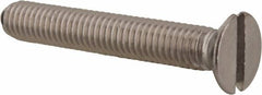Value Collection - M6x1.00 Metric Coarse, 40mm OAL Slotted Drive Machine Screw - Flat Head, Grade 18-8 & A2 Stainless Steel, Uncoated, Without Washer - Exact Tooling